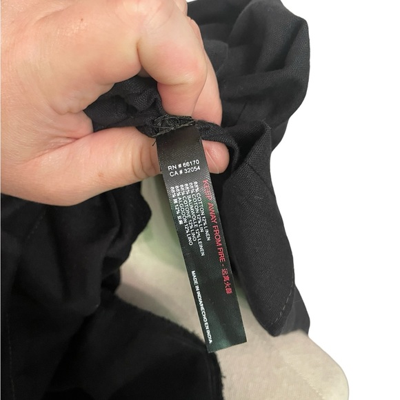 FREE PEOPLE Black Collared Cotton Linen Blend Midi Dress New With Tags - Picture 8 of 10